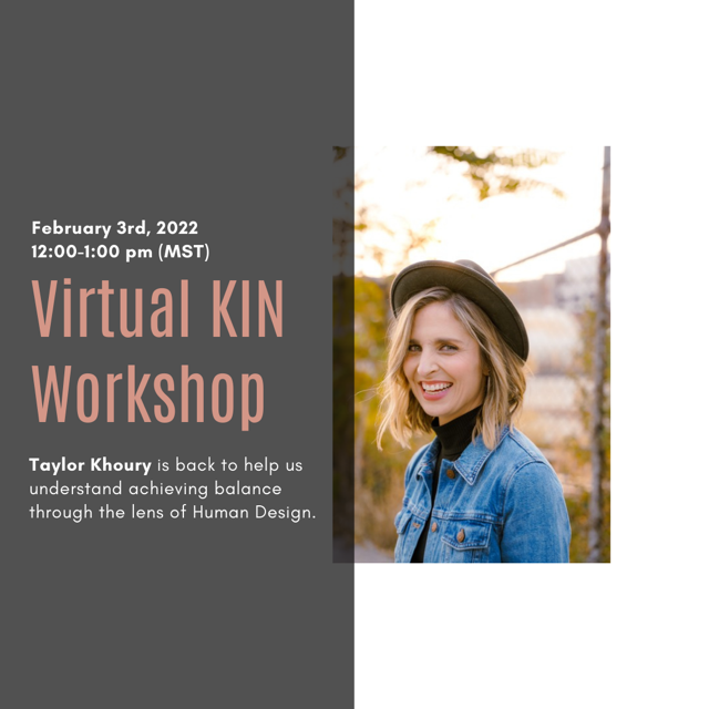 Event banner - February KIN Workshop - Finding Balance with Taylor Khoury