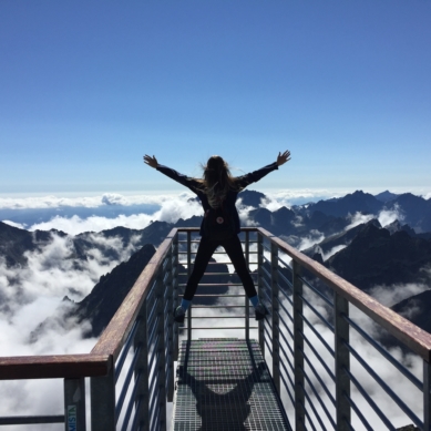 woman on mountaintop